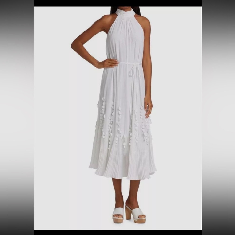 Ramy Brook White Sleeveless Scoop Neck Maxi Dress